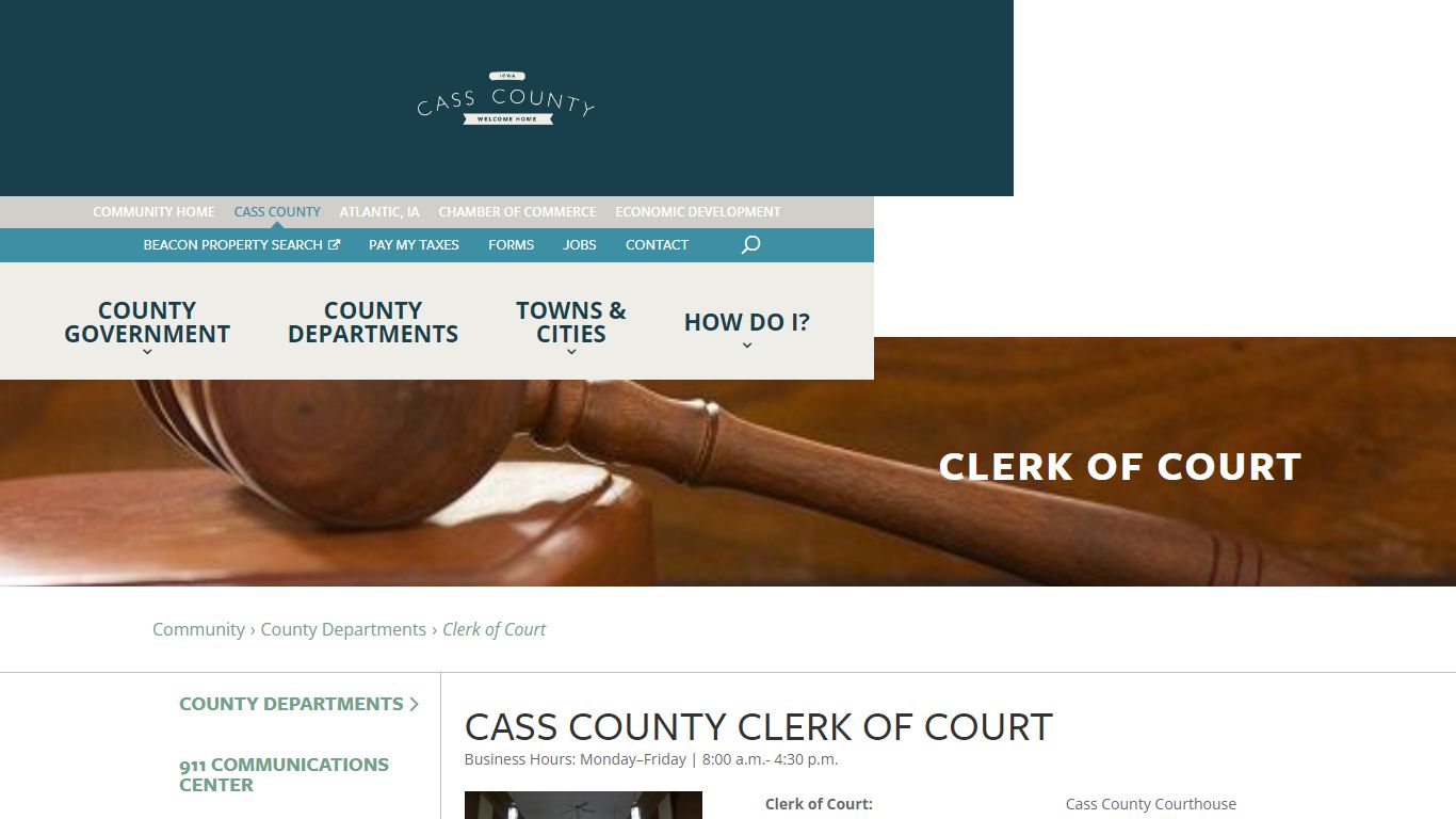 Clerk of Court - Cass County Iowa