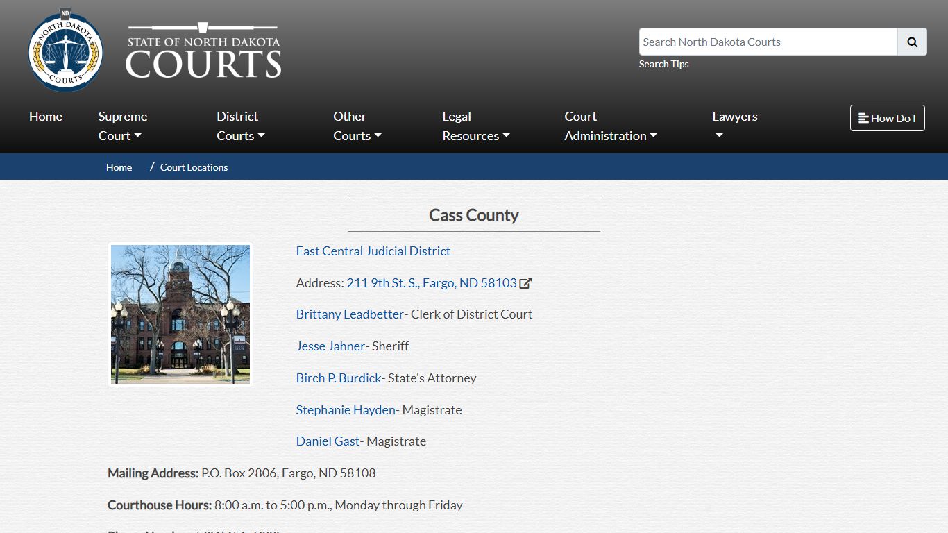 North Dakota Court System - Cass County - North Dakota Supreme Court